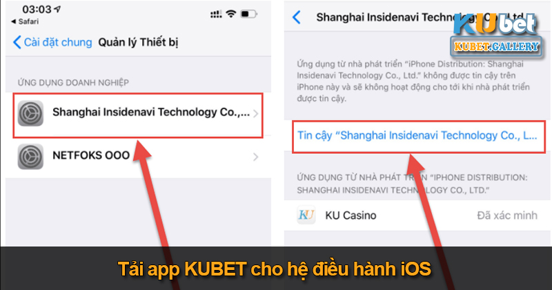 Tải app KUBET cho hệ điều hành iOS