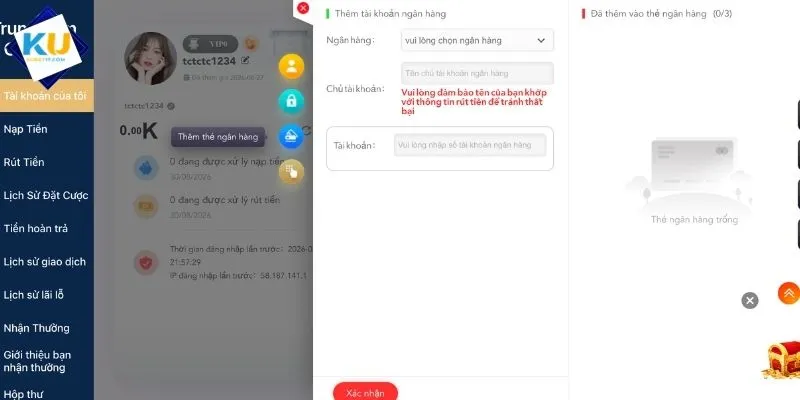 Quy định chung khi nạp tiền KUBET