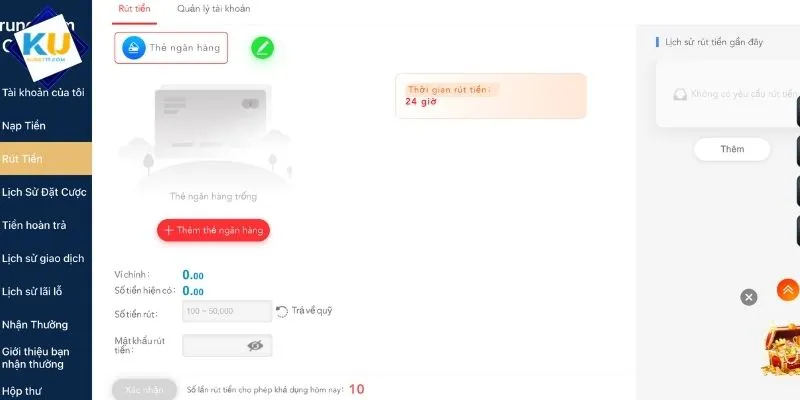 Quy trình rút tiền KUBET bài bản