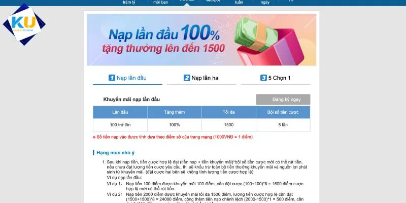 Tuân thủ quy định nhận thưởng ưu đãi tại KUBET